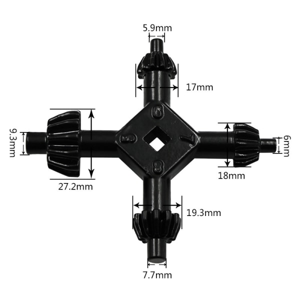 Universal Chuck Nøgle, 4 i 1 Chuck Nøgle, Sort Multifunktionel Boremaskine