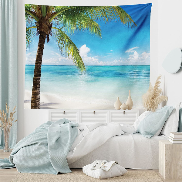 Ocean Tapestry, Exotic Beach Water ja Palm Tree by The Shorin