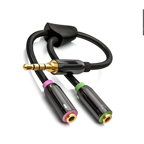 (0.3M) 1 kappale Kuulokemikrofonin jakaja - Stereo Jack Y Audio Adapter -kaapeli - 1X 3.5mm Jack 2X 3