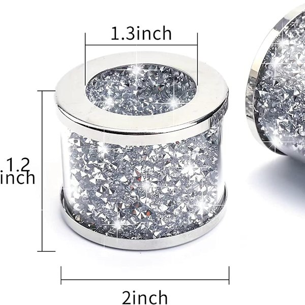 Sett med 6 Glassinnfattede Krystall Sølv Serviettholdere, Glam Serviettspener Dukholder Bling Knust Diamant Ta