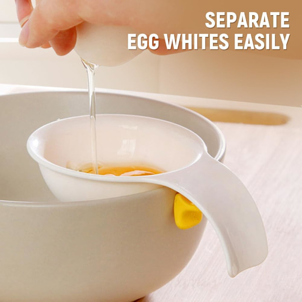 (2 STK) 2025 Ny Eggseparator, Eggehviteseparator Eggeplommeseparator Eggeskallåpner Eggknekkerverktøy for Rå Egg, Cub