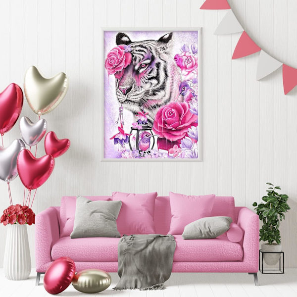(30x40cm) 5D Diamantmaleri Tiger 15