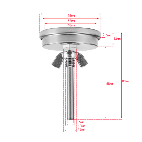 BBQ Termometer Ovnstemperatur Termometer Måler Rustfritt