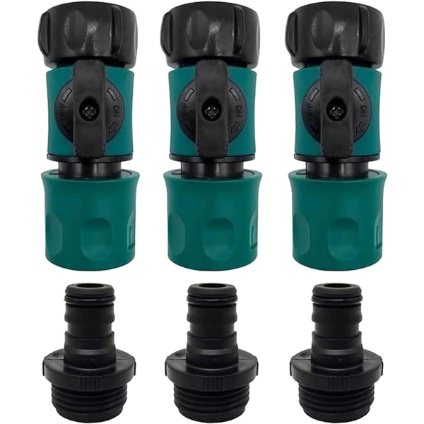 Garden Hose Quick Connector with Shutoff Valve, 3/4" Quick C