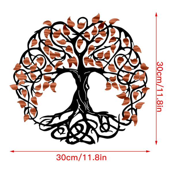 Kunstvægmaleri en metal, arbre de vie, kunstvægmaleri en metal, 11,8" X 1