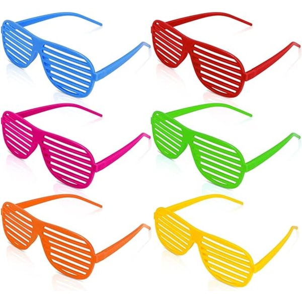 Kostumebriller (tilfældig farve), pakke med 12 glødende/ikke-glødende briller,