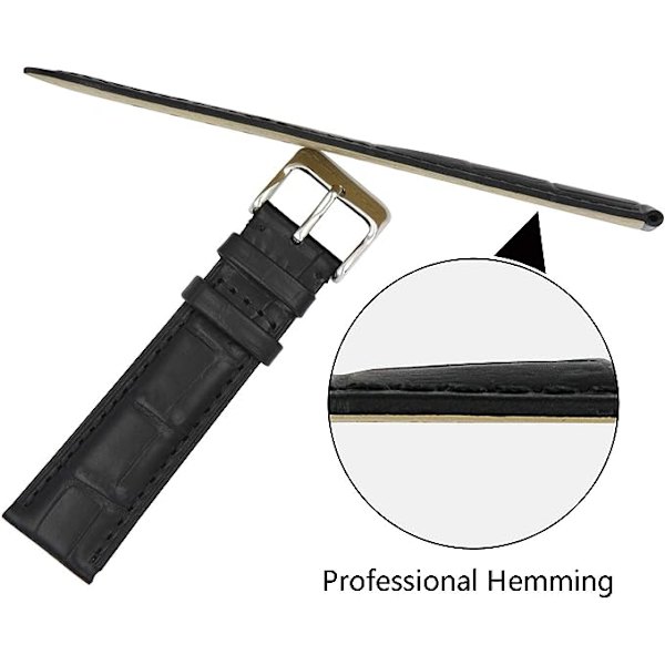 Läderarmband för klocka 20mm - Kalvskinnarmband för män och kvinnor