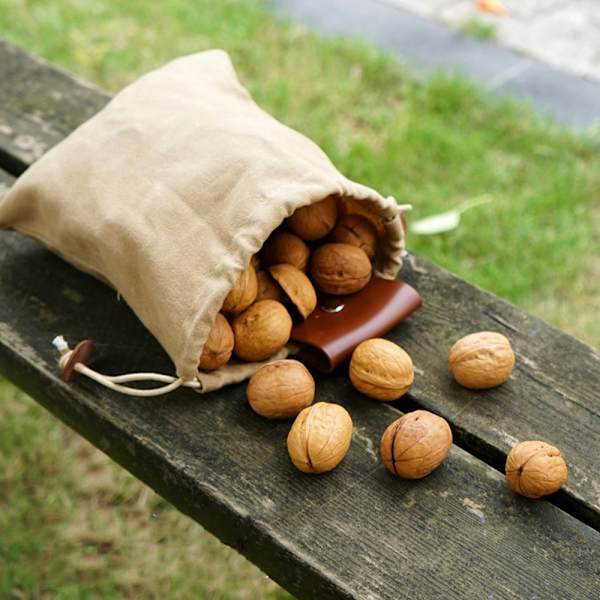 1PC Canvas Läderpåse Utomhus Fällbar Foderväska med