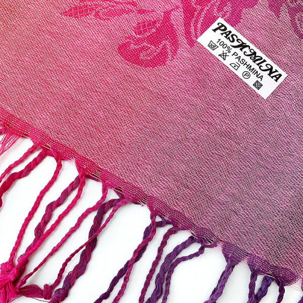 Regnbågsfärger för scarf för kvinnor - viskos/polyester - xxl 200 x 70 c