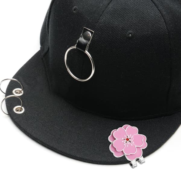 Magnetisk golfboldmarkør med golfhatteclips, magnetisk boldmarkør hatteclips blomsterform golfboldmarkørsæt tilbehør til golftaske hat kvinder mænd G