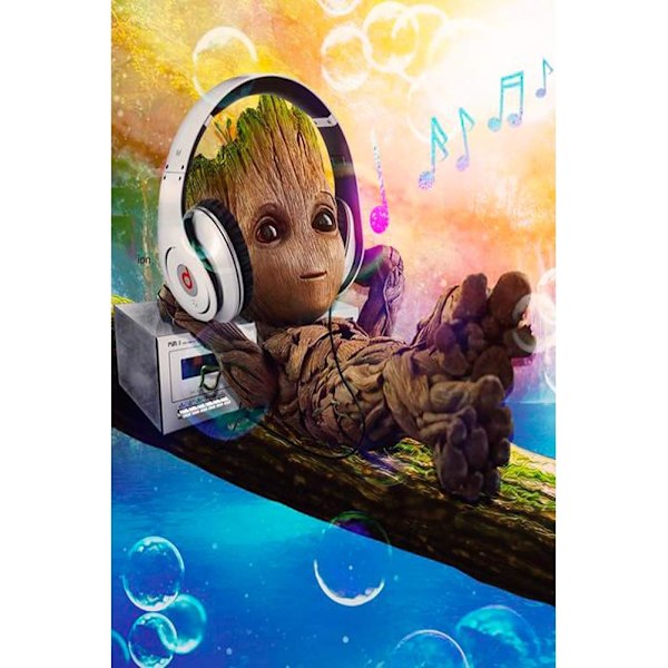 Täysi timanttimaalaus, Alien Groot Kuuntele musiikkia Timanttimaalaus