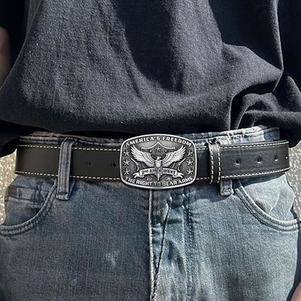 Västerländsk Bältespänne för Män Amerikansk Frihetsbältespännen Cowboy Cowgirl Rodeo Bälten Spänne Herrjeans Tillbehör