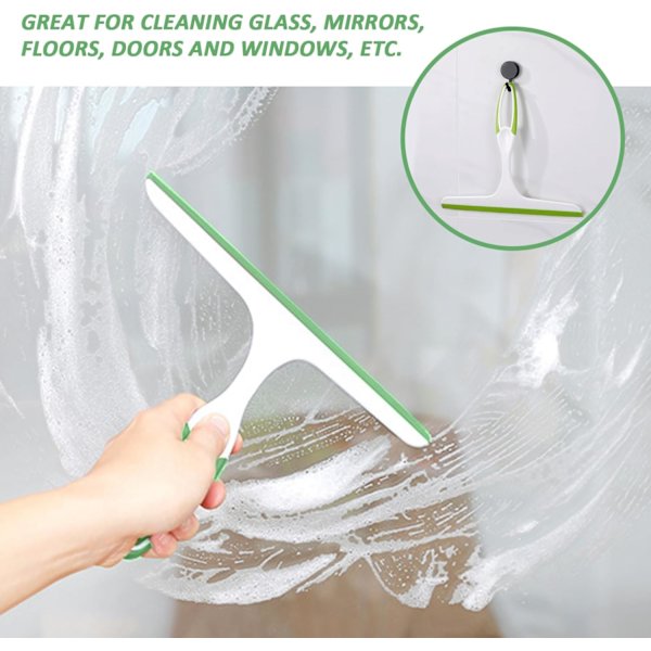 Pack Grön Glas Skrapa, Duschsäkerhet, Mjuk Duschsäkerhet, Fönsterrengöringsskrapa, Duschtorkare för Glas, Spegel,