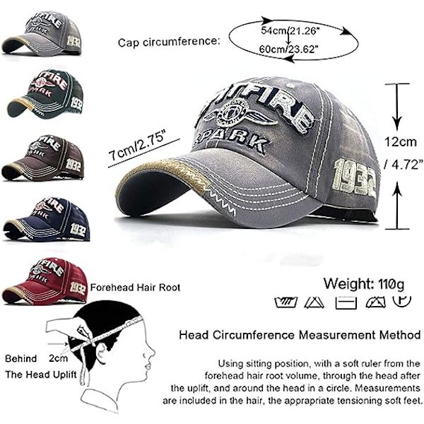 Cap Retro Basebollkeps Unisex Justerbar Metallspänne