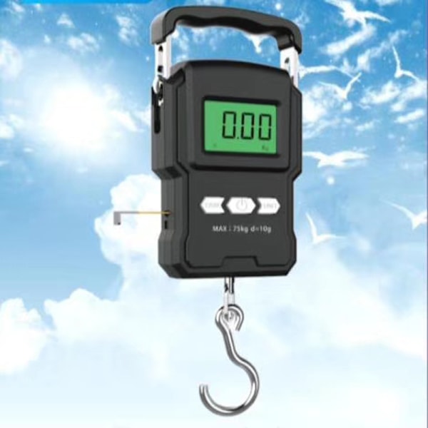 Bærbar elektronisk vægt, 165 lb/75 kg LCD-baggrundsbelyst digital Hangi