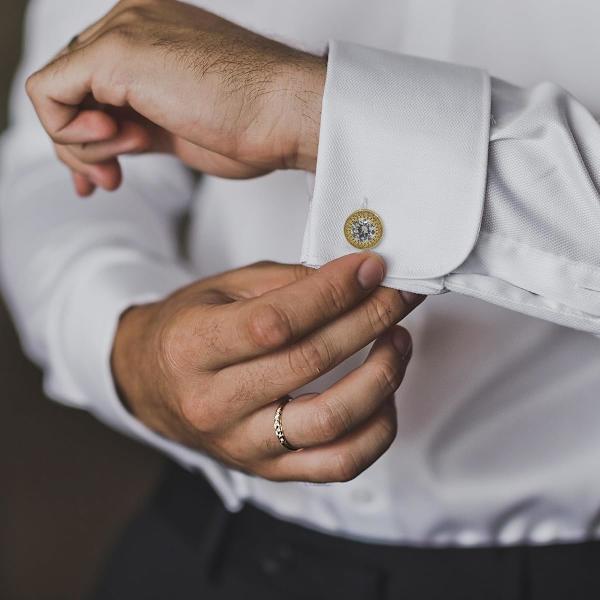 Krystal Manschetknapper til Mænd CZ Manschetknapper Glimtende Diamant Guld Prydede Manschetknapper til Bryllup Brudgom Bedste Mand