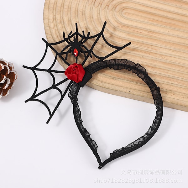 Halloween Edderkopp Nett Hårbøyle Cosplay Maskerade Edderkopp Hodebånd Red