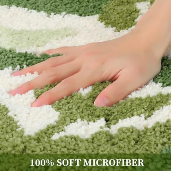 2 stk. Antislip Bademåtte, Blød Mikrofiber Badeværelsesmåtte, Maskinvaskbar Absorberende Brusemåtte til Badeværelse, Køkken, Soveværelse