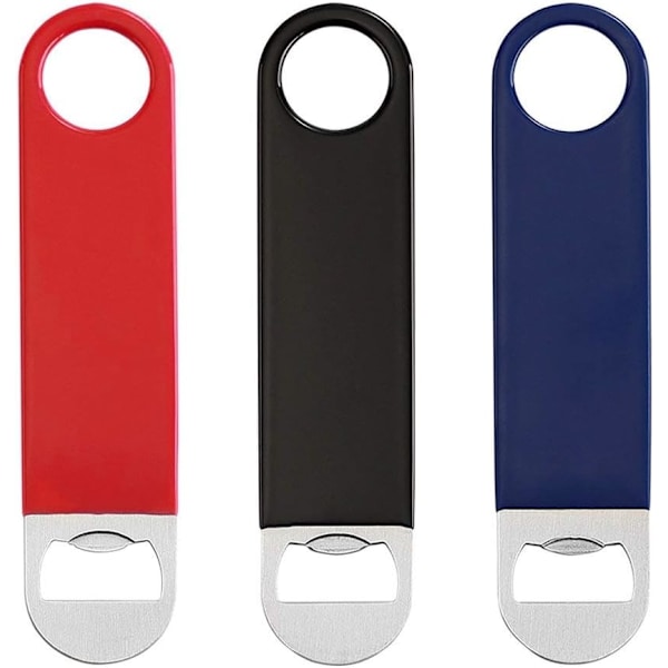 3-pack Flasköppnare, Ölflasköppnare, Snabböppnare, Platt flasköppnare i rostfritt stål med utsökt förpackning, för kök, bar eller restaurang