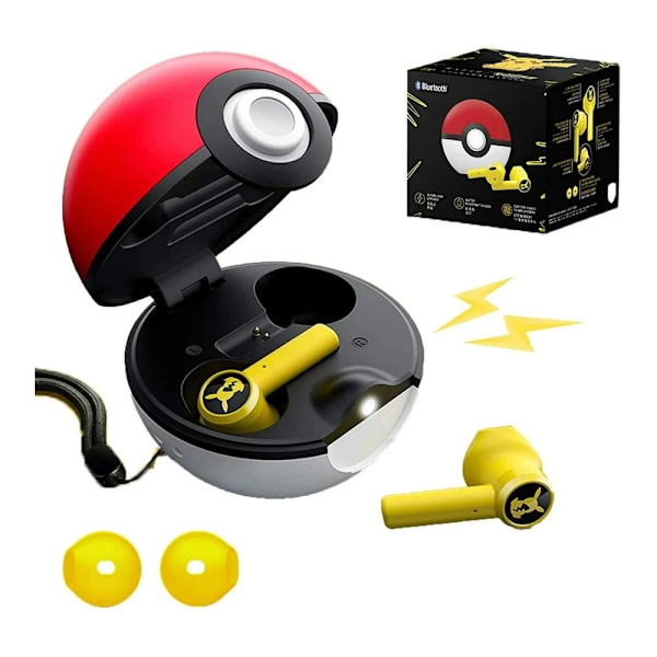 Nyt Poké-Mon Bluetooth-headset - Pikachu Bluetooth 5.0 in-ear-headset med touch-kontrol, Pokeball-opladningsetui