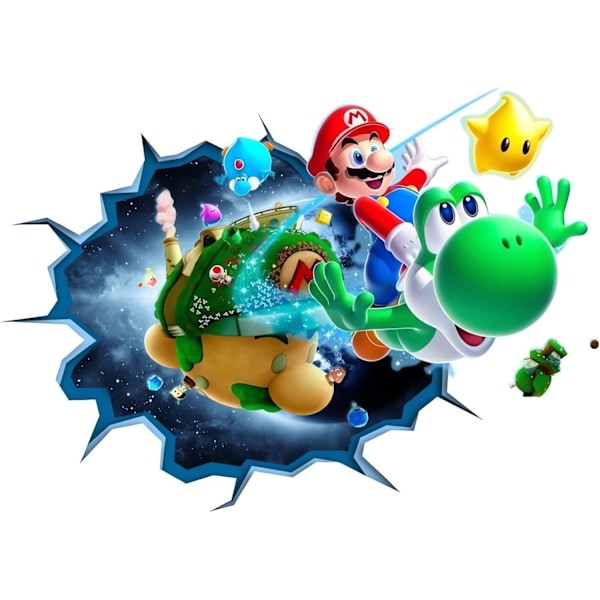 3D Mario Bros Väggdekaler för Barnrum Väggdekor Tecknad Affisch
