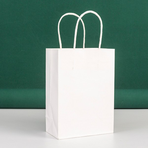 Vita papperspåsar med handtag bulk 40 stycken 21*27*11cm, presentpåsar bulk, vita kraftpapperspåsar, ret