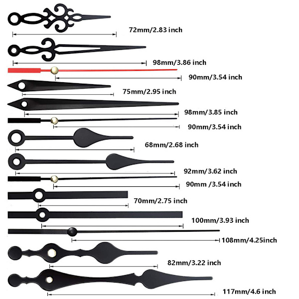(13mm) 2 st Klockmekanism Klockrörelsemekanism Klock Mec