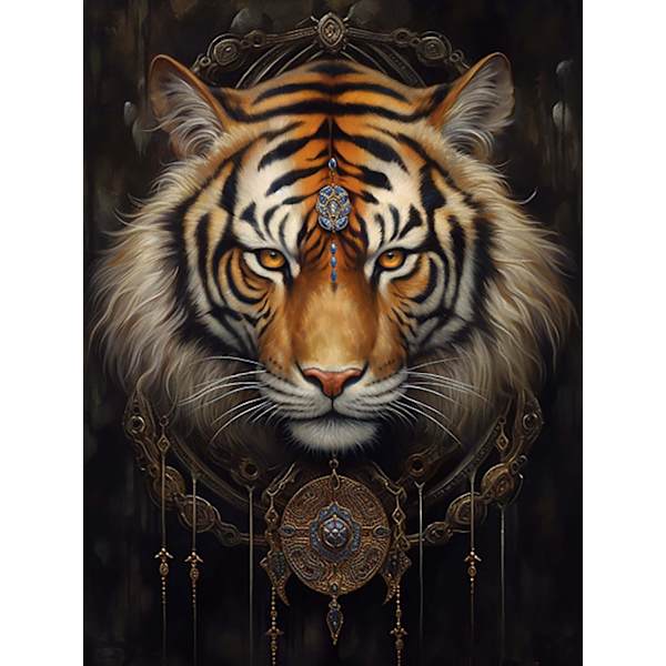 (30x40cm) 5D Diamantmålning Tiger 25