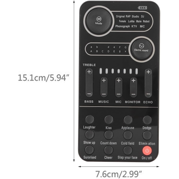 Bærbar stemmeveksler, Bluetooth 5.3 multifunktionelle effekter bærbar live lydkort, lydkort M