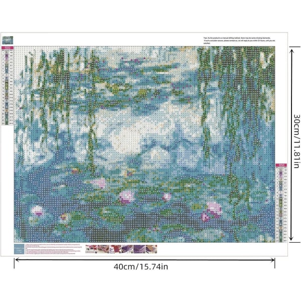 30X40cm diamond painting Claude Monet lumpeet kirjonta Mos