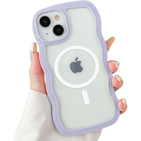 Magnetiskt Transparent Skal för iPhone 13/13 Pro/13 Pro Max Kompatibelt med MagSafe, Lila Söt T iPhone 13
