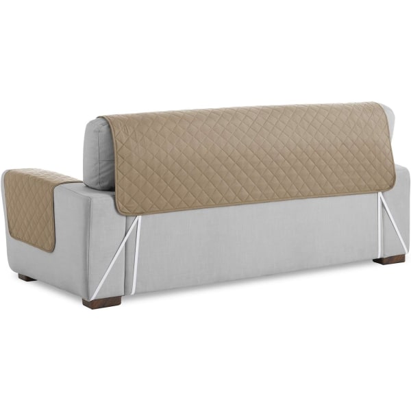 Beige Sofaovertræk Beskytter, Størrelse 3 Personer. Vendbar Quiltet C