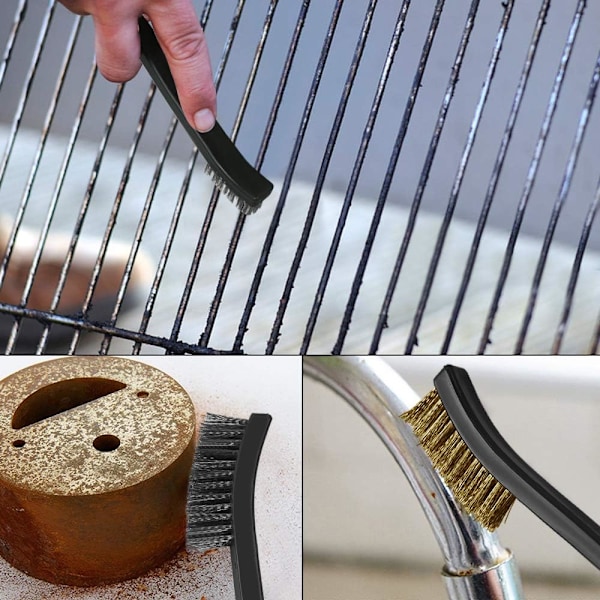 Mini Metalbørster til Rengøring af Svejseslagger, Rust og Støv, Lille Metalbørste Er Lavet af Rustfrit Stål e