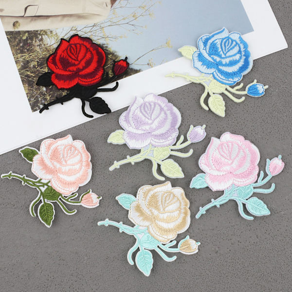 39 Stykker Blomst Broderi Stryge-på Lap, Butterfly Embroid