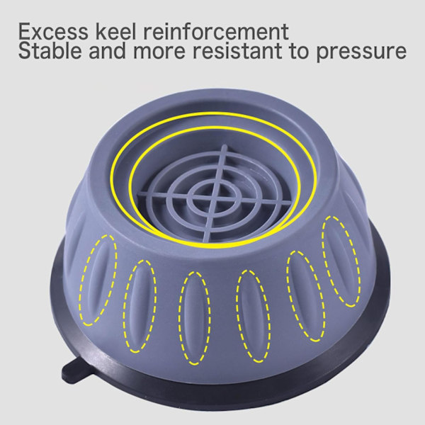 4 stk Vaskemaskin Fotputer for Anti-Vibrasjon Anti-Gange, Støyreduserende Anti-Skli Anti-Vibrasjon Gummi Vaskemaskin