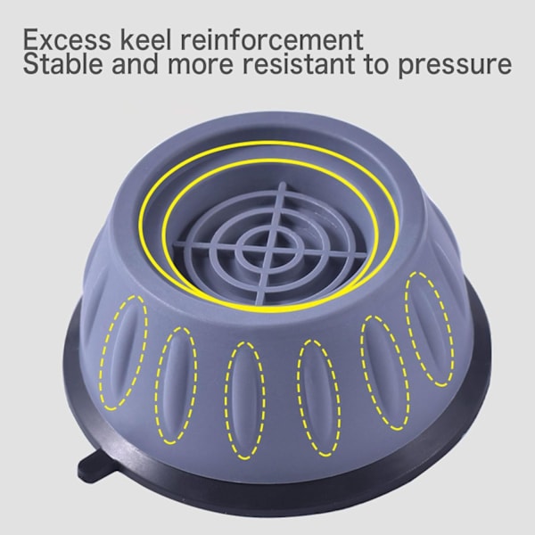 4 stk. Vaskemaskine Fodpuder til Anti-Vibration Anti-Gå, Støjreducerende Anti-Slip Anti-Vibration Gummi Vaskemaskine