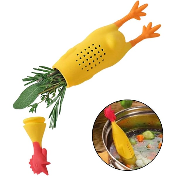 Silikone Krydderibeholder Krydderi Infuser Skrigende Kylling Krydderikasse Krydderipose Krydderipose Køkken Suppe Værktøj Gadgets Krydderifilter