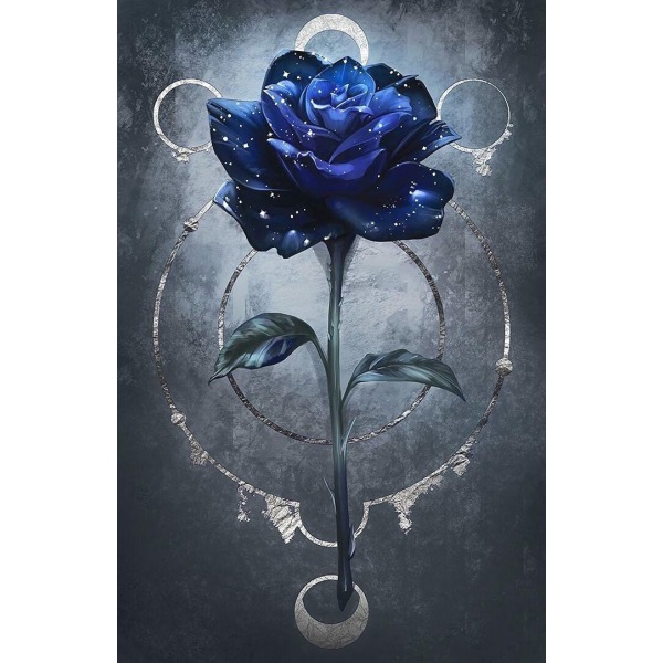 30 x 40 cm ,Rose bleueDiamantmaleri Broderie Diamant Peintur