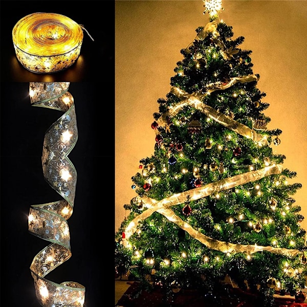 Dekorative juletræ strimmel lys klassisk 32,8 fod 100 LED dobbeltlags hængende lysstrimmel wit