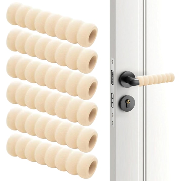 6 st 13,5 cm EVA-skumdörrhandtagskydd, Anti-kollisionsspiral Dörrhandtagsöverdrag, Knoppsäkerhetsöverdrag