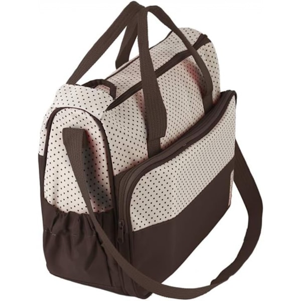 Baby Mom Comfort stelleveske sett 5 deler stor kapasitet（svart）- med prikkete trykkmønster Multi-c