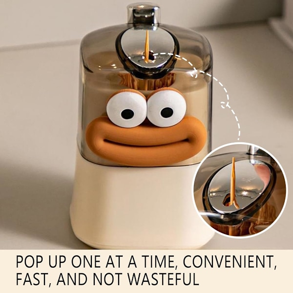(Pølsemund) Sød automatisk pop-up tandstikholder dispenser Pop op automatisk sød pølsemund dekoration Nyhed Tandstikbeholder Køkken fo
