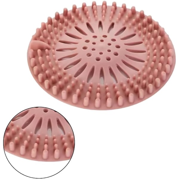 Silikone Afløbsbeskytter, Køkkenvask Filter, Badekar Afløbsdæksel Filter, Køkken- og Badeværelsesvask Filter (Pink)