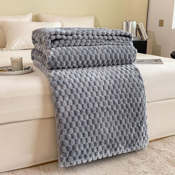 Blød ternet tæppe til sofa 100x150（blå）