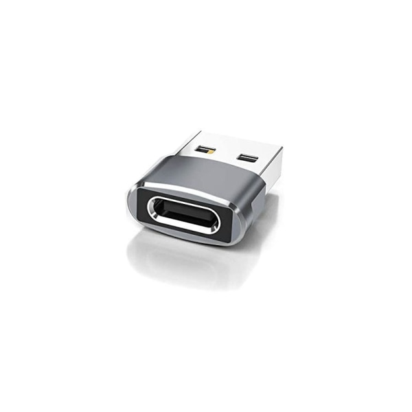 Grå 1 stk USB hann til hunnadapter legering TYPE-C hunn til USA