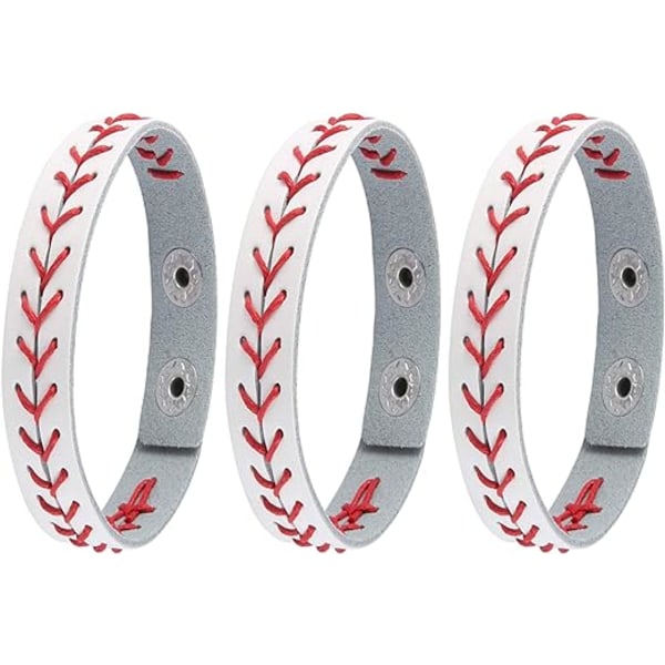 3 ægte læder baseball armbånd af atleter bangle manchet wris