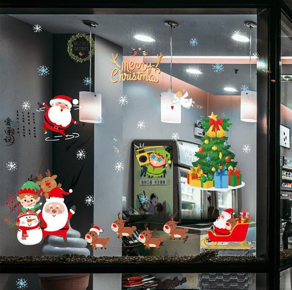 2 Ark Julväggdekaler Tomte Rensa Väggdekaler Snö