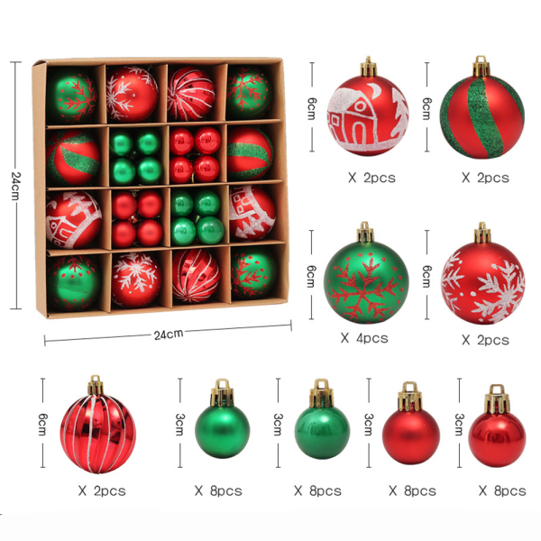 Julgranskulor Set, 44 st Plast Julgranskulor Set