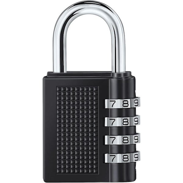 1 stk 4-sifret kombinasjonslås - Sikker lås med tilpassbar kode, for port, garasje, skap, skole, treningsstudio, skur, verktøykasse og oppbevaring