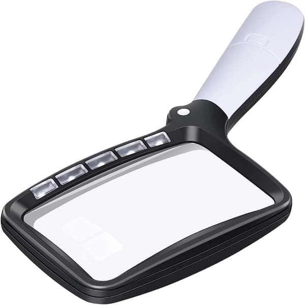 Lighted Reading Magnifier, 3X Large Illuminated Magnifying Glas